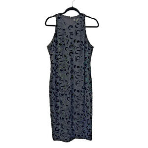 Donna Karan New York Dress Womens Size 10 Black Lace Sleeveless Textured Sheath